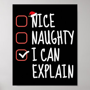 Nice Naughty I Can Explain Funny Christmas List Sa Poster