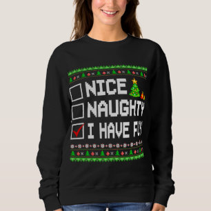 Nice Naughty I Have Fun Christmas List Kids Boys G Sweatshirt