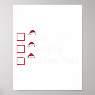 Nice Naughty I Have Fun Christmas Poster
