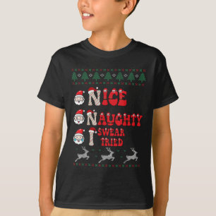 Nice Naughty I Swear I Tried List Xmas Lover Chris T-Shirt