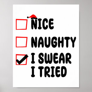 Nice Naughty I Swear I Tried  Poster