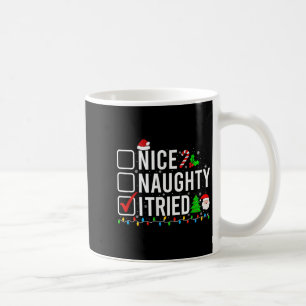 Nice Naughty I Tried Family Xmas Pajama Funny Chri Coffee Mug