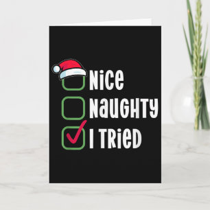 Nice, Naughty, I Tried Humourous Checklist For San Card
