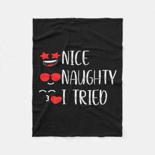 Nice Naughty I Tried Premium Fleece Blanket