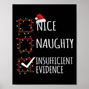 Nice Naughty Insufficient Evidence Christmas List Poster