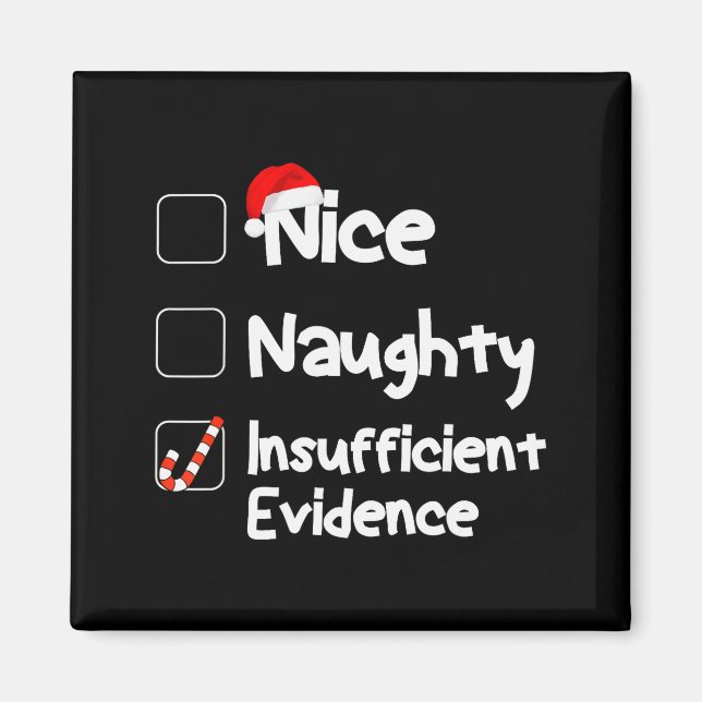 Nice Naughty Insufficient Evidence Christmas Santa Magnet (Front)
