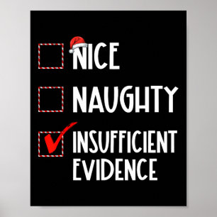 Nice Naughty Insufficient Evidence Christmas Santa Poster