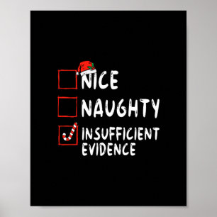 nice naughty insufficient evidence christmas santa poster