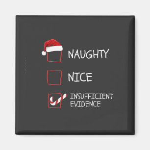 Nice Naughty Insufficient Evidence Santa Christmas Magnet