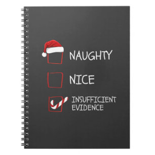 Nice Naughty Insufficient Evidence Santa Christmas Notebook