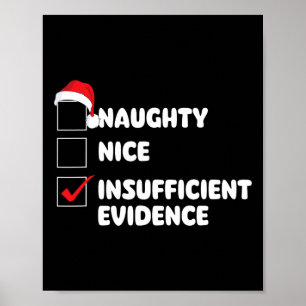 Nice Naughty Insufficient Evidence - Xmas Christma Poster