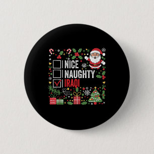 Nice Naughty Iraqi Christmas Santa Claus Iraq  6 Cm Round Badge