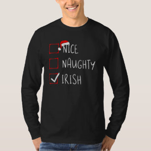 Nice Naughty Irish Christmas Ireland Heritage Root T-Shirt