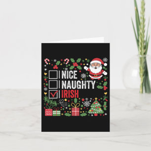Nice Naughty Irish Christmas Santa Claus Ireland  Card