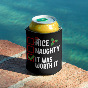 Nice Naughty It Was Worth It Christmas List Can Cooler