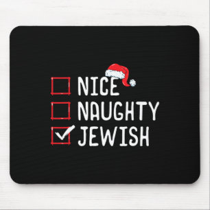 Nice Naughty Jewish Christmas List Mouse Pad