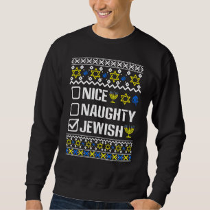 Nice Naughty Jewish Hanukkah Chanukah Jewish Sweat Sweatshirt
