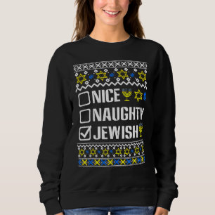 Nice Naughty Jewish Hanukkah Chanukah Jewish Sweat Sweatshirt