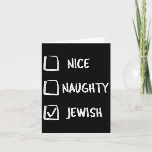 Nice Naughty Jewish Hanukkah Gift Christmas Card