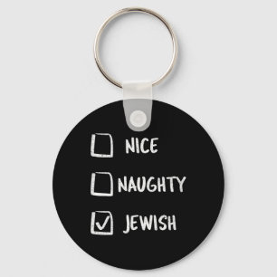 Nice Naughty Jewish Hanukkah Gift Christmas  Key Ring