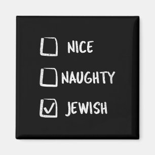 Nice Naughty Jewish Hanukkah Gift Christmas Magnet