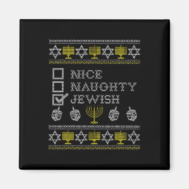 Nice Naughty Jewish  Magnet (Front)