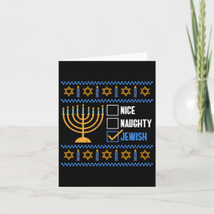 Nice Naughty Jewish Ugly Hanukkah - Hanukkah  Card