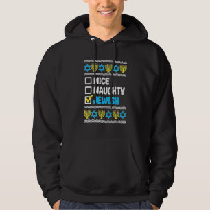 Nice Naughty Jewish Ugly Hanukkah Sweater Chanukah