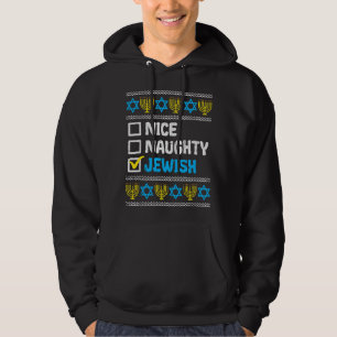 Nice Naughty Jewish Ugly Hanukkah Sweater Chanukah