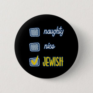 Nice Naughty Jewish Ugly Hanukkah Sweater Chanukah 6 Cm Round Badge