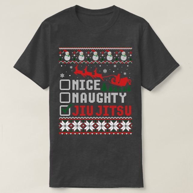 Nice Naughty Jiu Jitsu Ugly Christmas Sweater (Design Front)