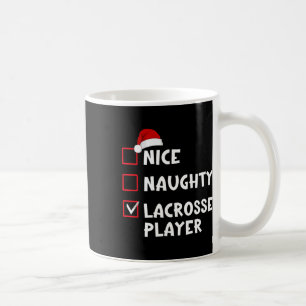Nice Naughty Lacrosse Player List Christmas Santa  Coffee Mug