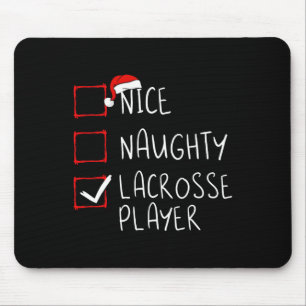 Nice Naughty Lacrosse Player List Christmas Santa Mouse Pad