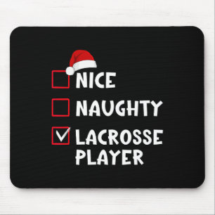 Nice Naughty Lacrosse Player List Christmas Santa Mouse Pad