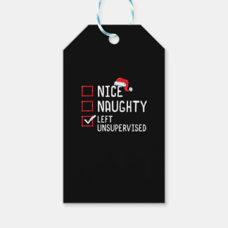 Nice Naughty Left Unsupervised Christmas List Gift Tags