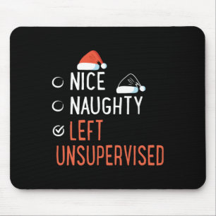 Nice Naughty Left Unsupervised Santa's List Christ Mouse Pad