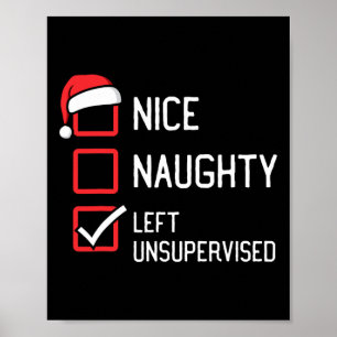 Nice Naughty List Left Unsupervised Christmas Poster