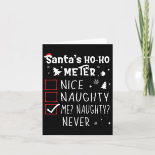 Nice Naughty Me Naughty Never Christmas List 1 Card
