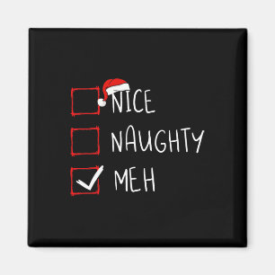 Nice Naughty Meh Christmas List Xmas Santa Claus Magnet