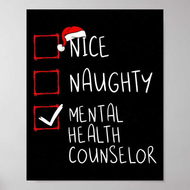 Nice Naughty Mental Health Counsellor Christmas Sa Poster (Front)
