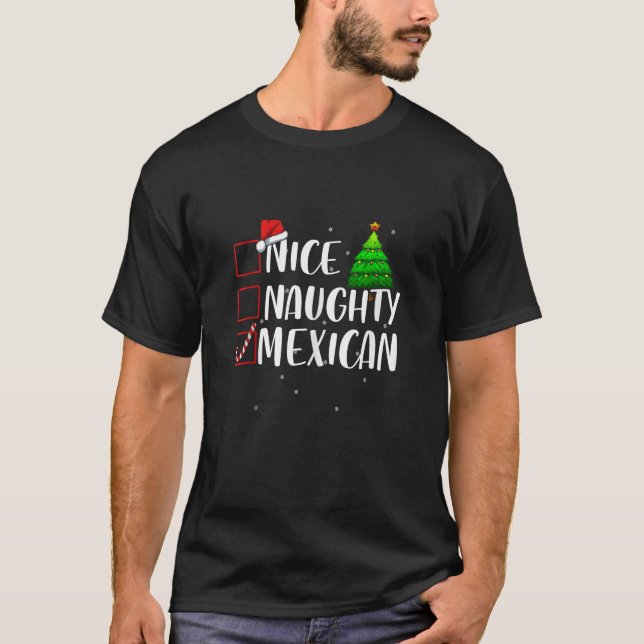 Nice Naughty Mexican Christmas Matching Top Tank T (Front)