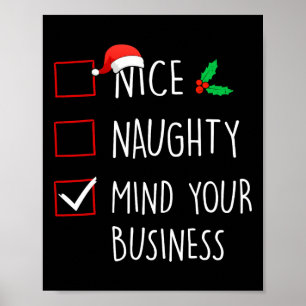 Nice Naughty Mind Your Business Christmas Family M Poster