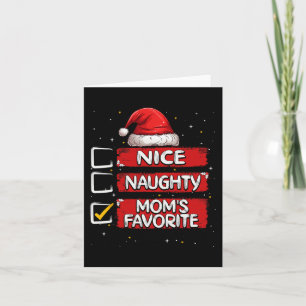 Nice Naughty Mum's Favourite Christmas List Santa Card