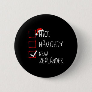 Nice Naughty New Zealander Christmas New Zealand H 6 Cm Round Badge