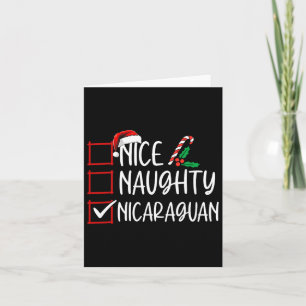 Nice Naughty Nicaraguan Christmas List Santa Claus Card