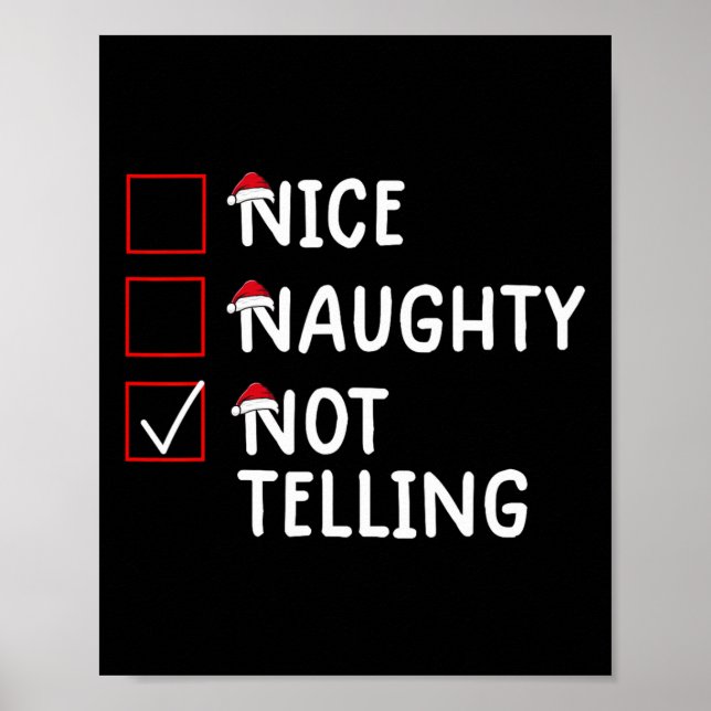 Nice Naughty Not Telling Cute Christmas  Poster (Front)