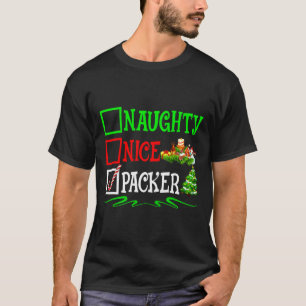 Nice Naughty Packer Santa Christmas List  T-Shirt