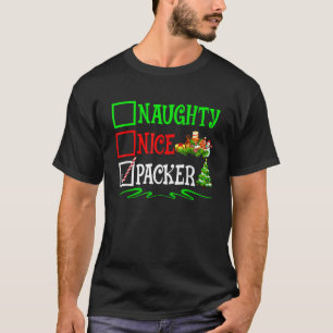 Nice Naughty Packer Santa Christmas List T Shirt