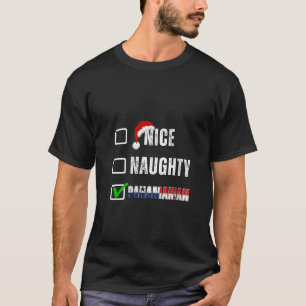 Nice Naughty Panamanian Christmas List Santa Claus T-Shirt