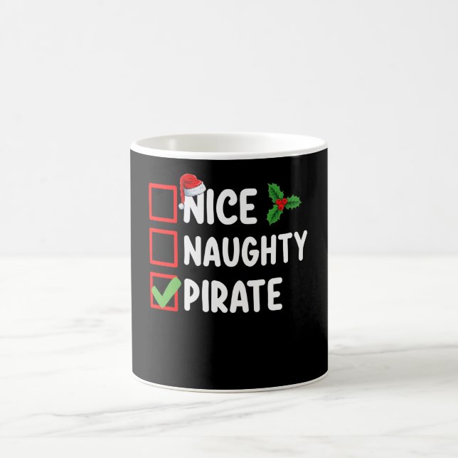 Nice Naughty Pirate Family Matching Christmas List Coffee Mug (Center)